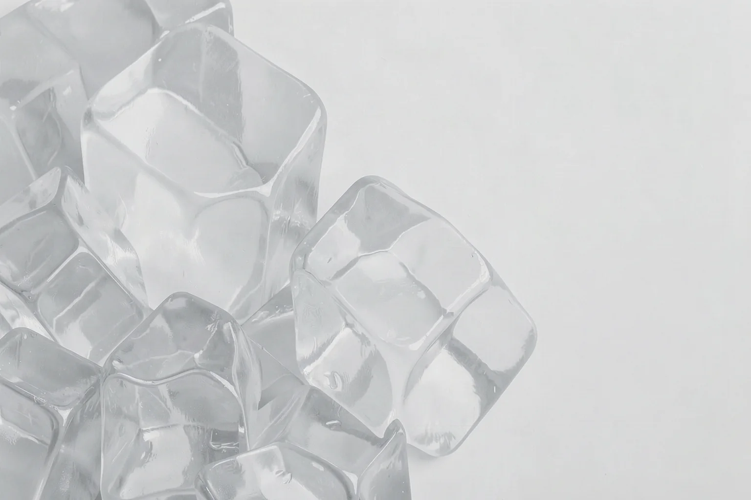 Soft Square Brushstrokes. Translucent, faceted pale-gray shapes overlap across a cool, nearly white background, creating a soft geometric composition.