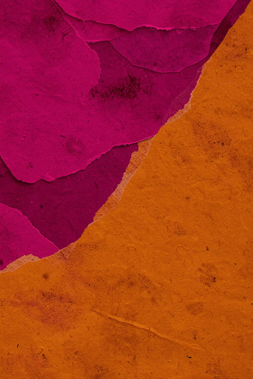Repeatpat Hydrangea2vivaorg2. Rough-edged fields of hot pink, burgundy, and orange overlap in a bold abstract composition.