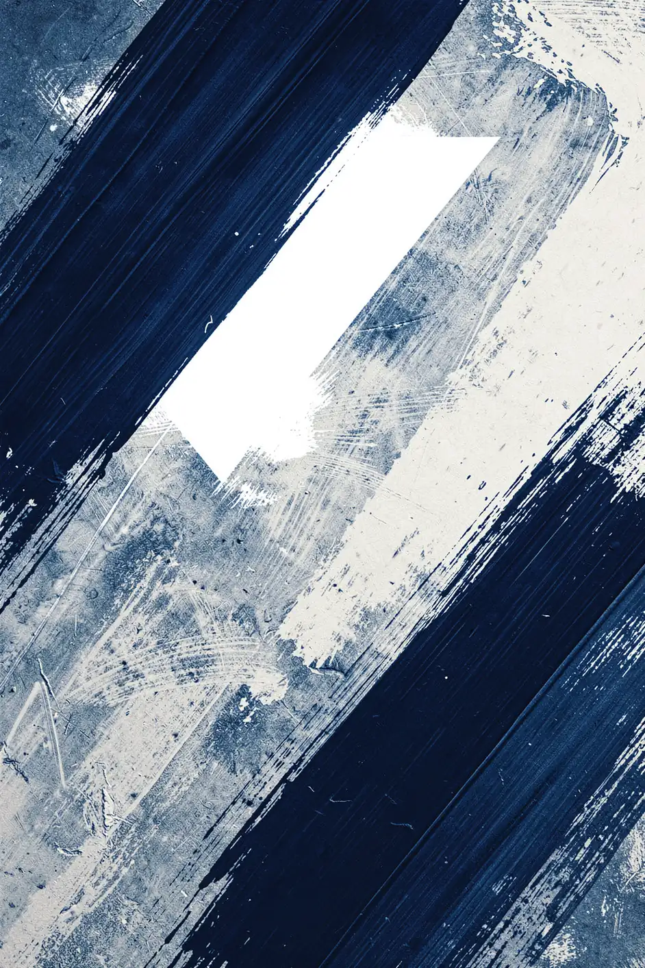 Royal Set 2. Broad diagonal navy and white brushstrokes cross a textured blue-gray background.