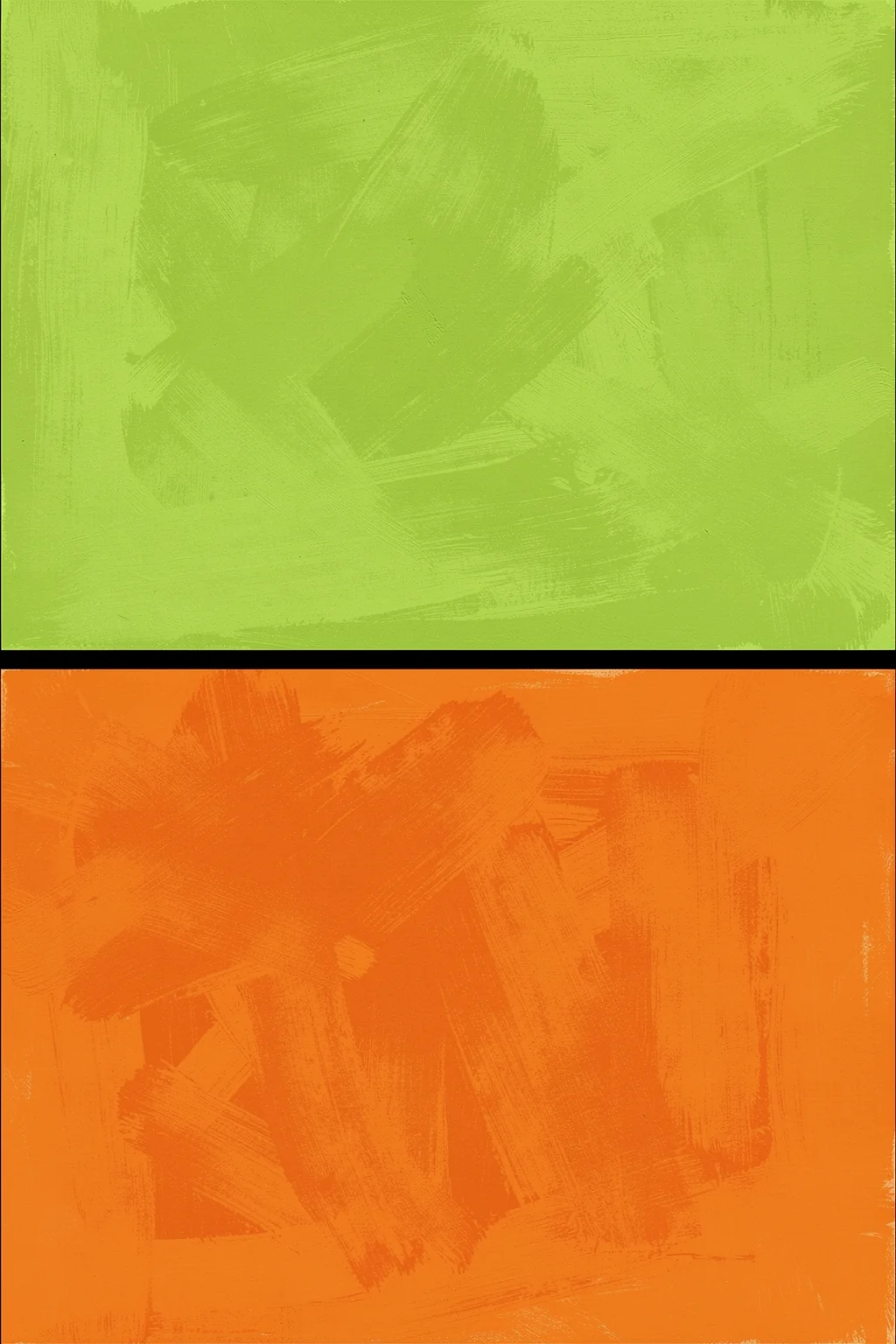 Vibrant Green Orange Blocks. Two textured horizontal blocks, lime green above orange, are separated by a narrow black band.