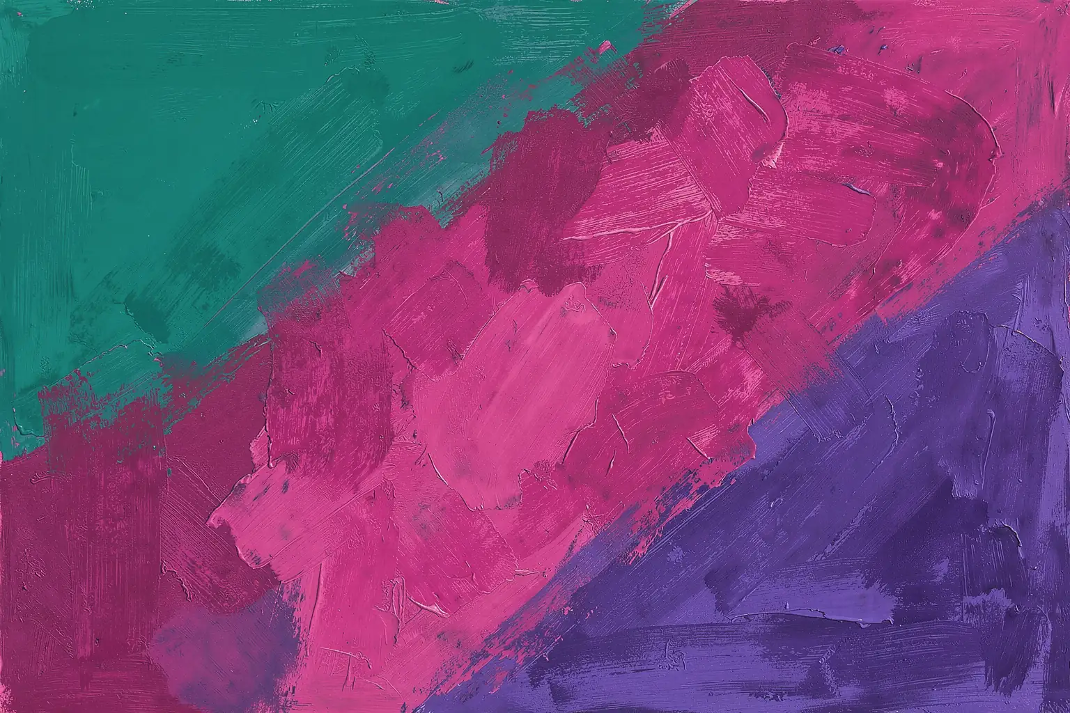 Colorful Whirlwind. Broad textured brushstrokes in pink, magenta, and purple sweep across teal and violet areas.