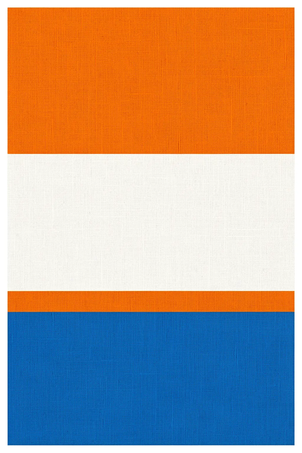 Geometric Color Blocks. Textured horizontal blocks of orange, cream, and blue are stacked with narrow separating bands.
