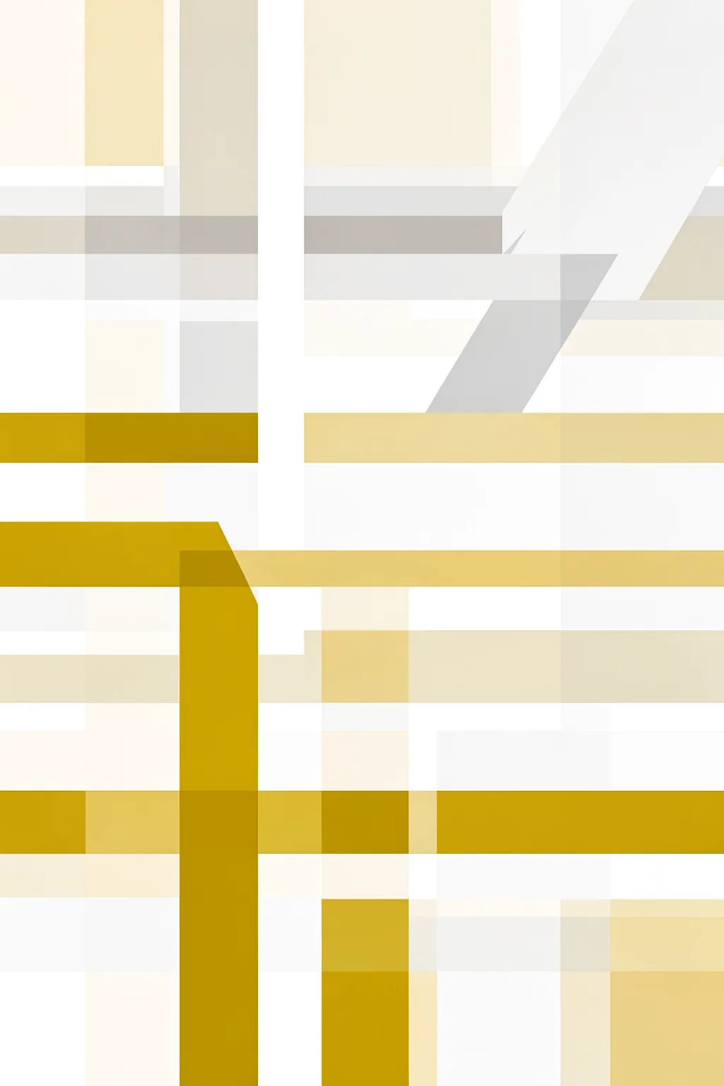 Abstract Striped Illusion. Translucent cream, white, and gold bands overlap in a geometric striped composition.