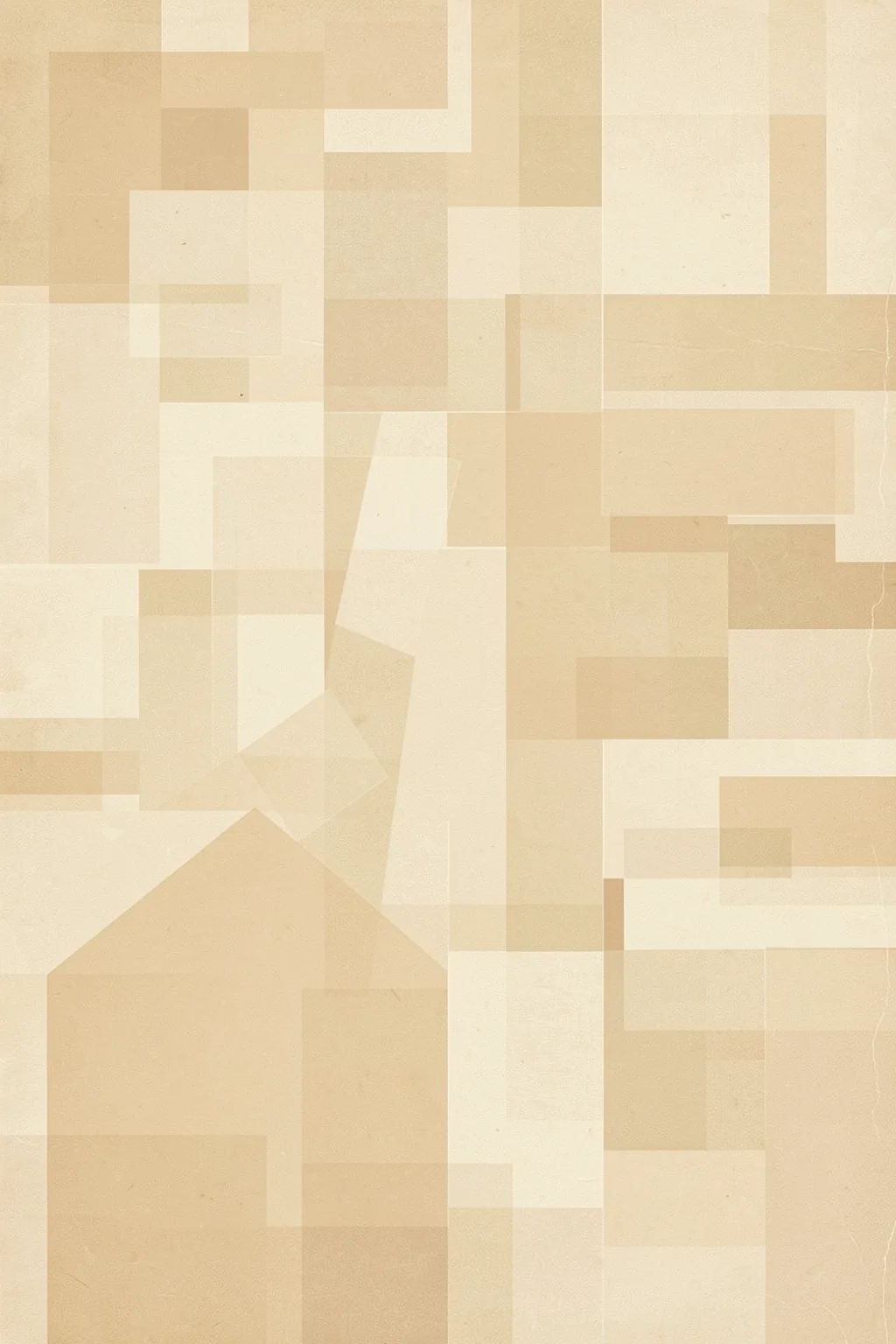 Soft Geometric Abstract. Soft-edged cream and tan rectangles overlap in a quiet geometric grid.
