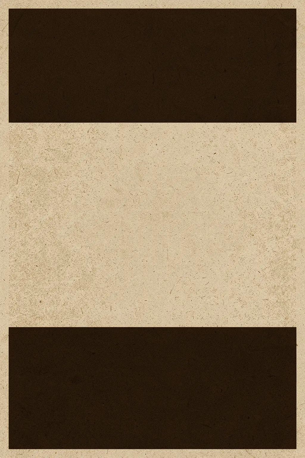 Linear Echoes. Two dark brown horizontal rectangles frame a broad, lightly textured cream field.