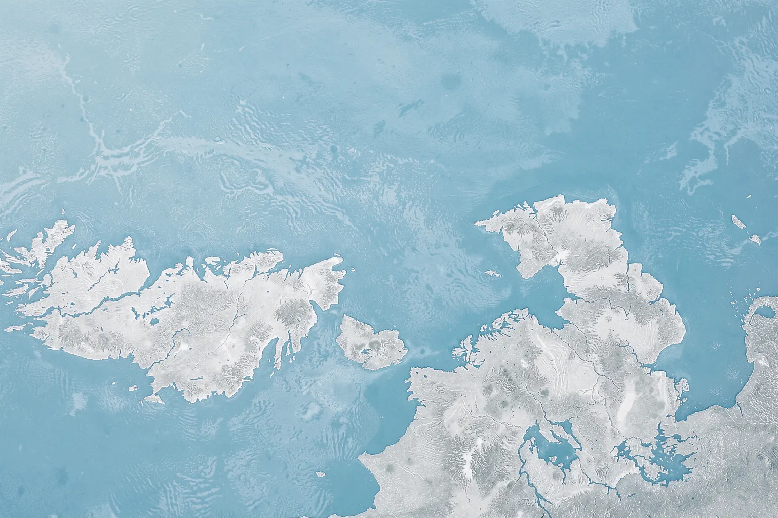 Glacial Blue Flow. Pale, irregular ice floes drift across a textured glacial-blue expanse of water.