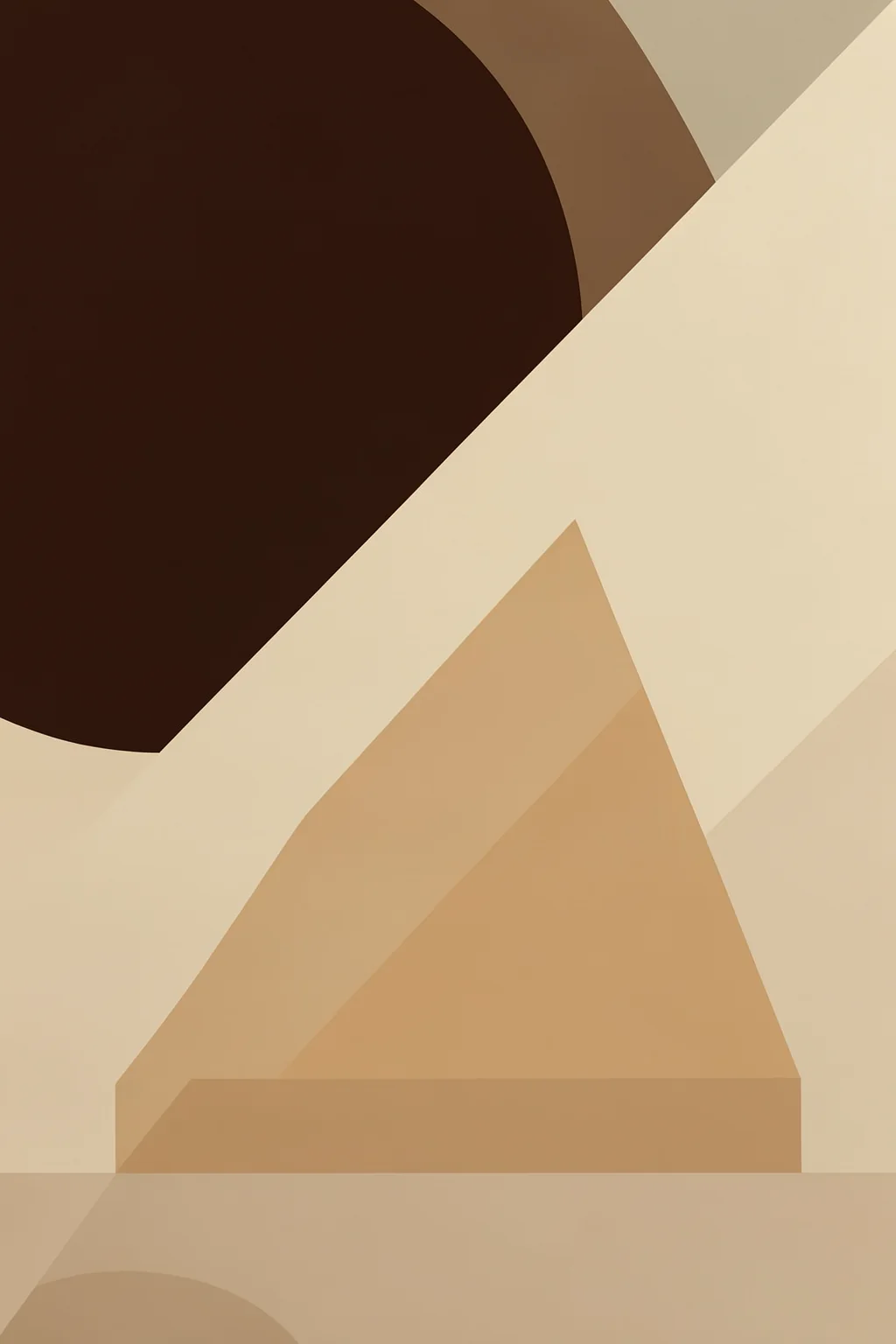 Museu De Arte Moderna 01. Angular blocks in beige, taupe and cream form a minimalist architectural composition with a dark brown upper corner.