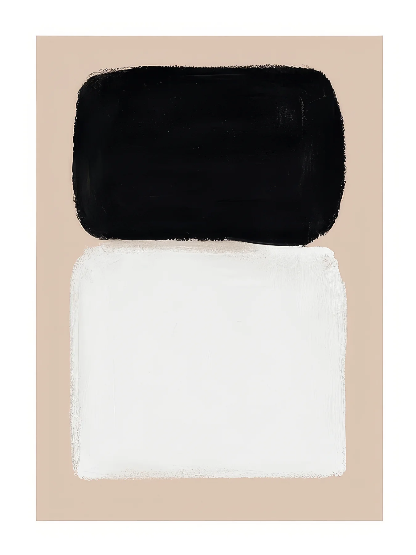 Onlly poster, Black and White Blocks: A dark upper rectangle and pale lower panel create a simple two-part composition.