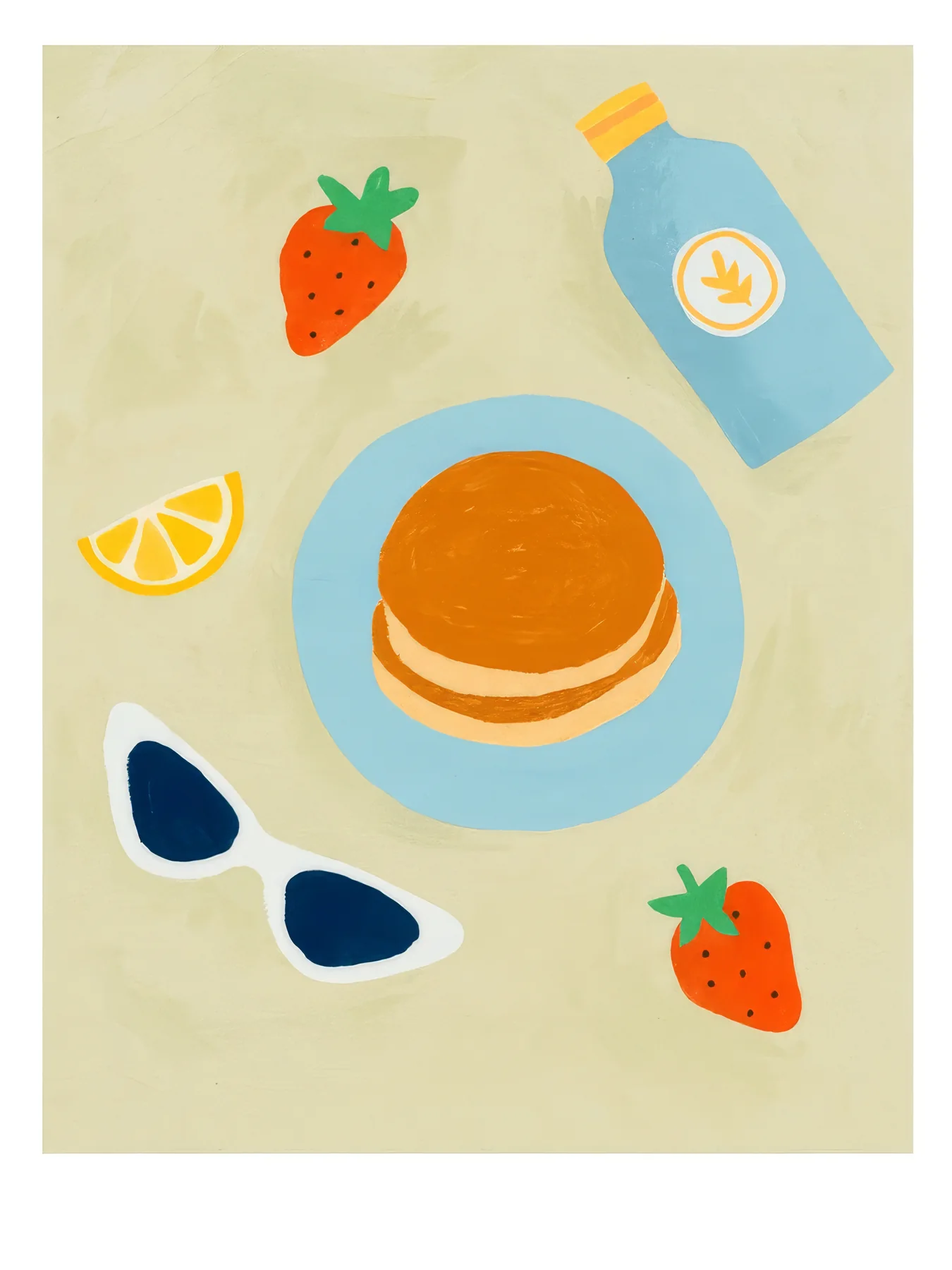 Onlly poster, Breakfast with Citrus and Tea: Tea, citrus and small breakfast dishes form an airy overhead arrangement.
