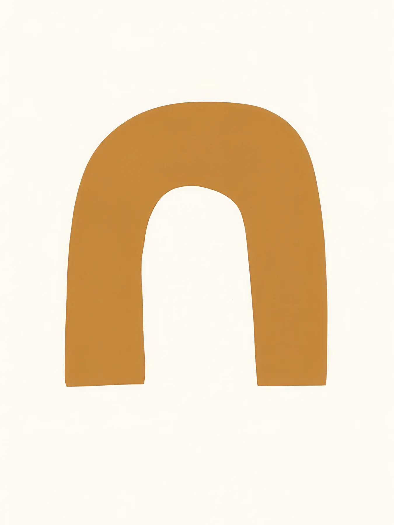 Onlly poster, Ochre Arch Shape: A simple rounded ochre arch is centred on pale cream.