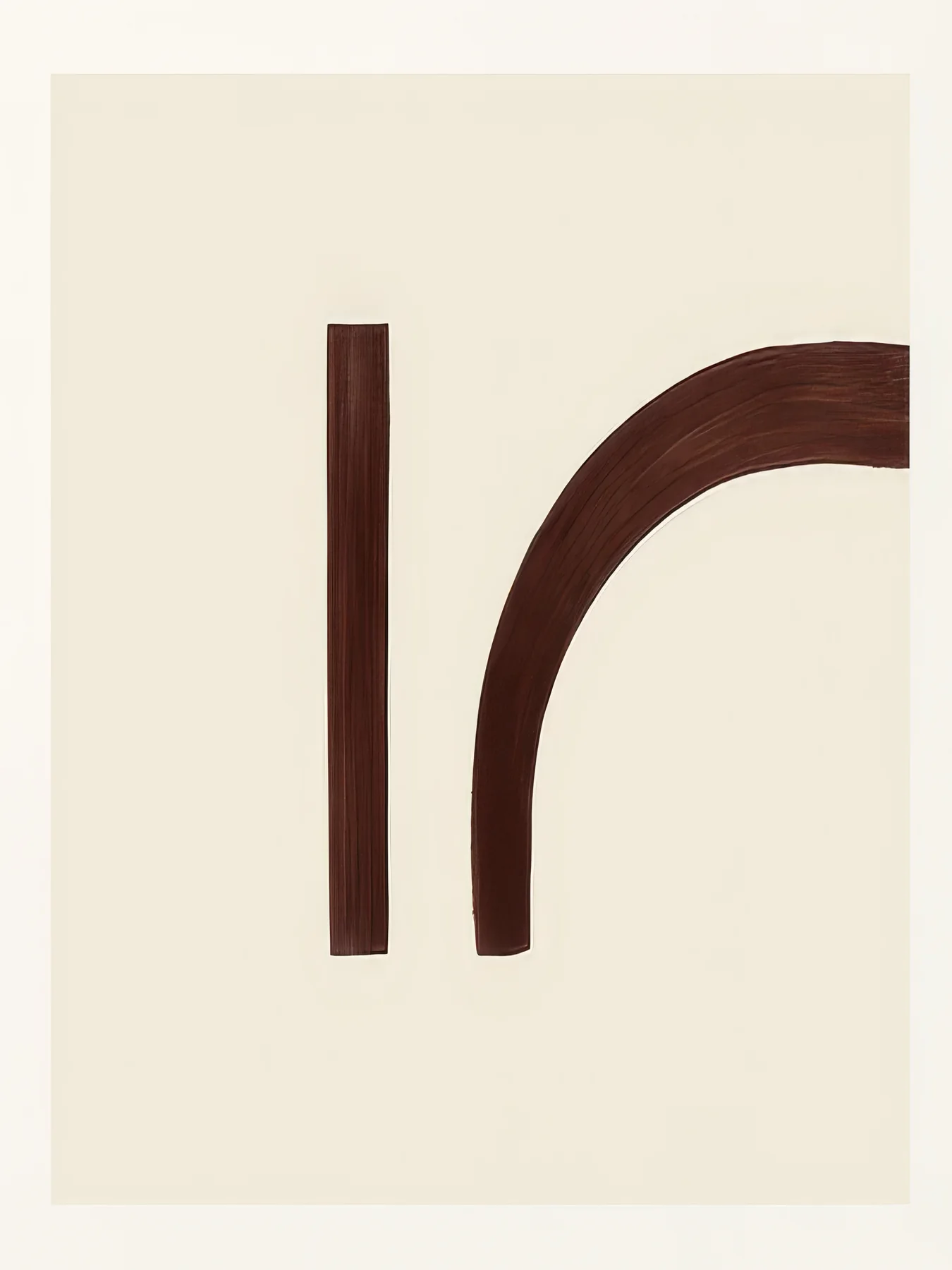Onlly poster, Minimal Brown Letterform: A dark brown curved letter-like mark sits on a clean pale ground.