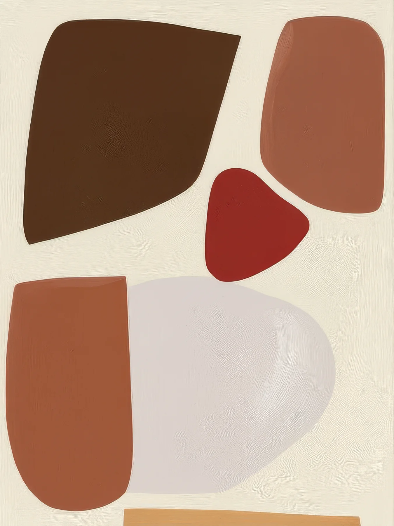 Onlly poster, Rounded Earth-Tone Blocks: Brown, terracotta, cream and rose shapes form a balanced abstract arrangement.