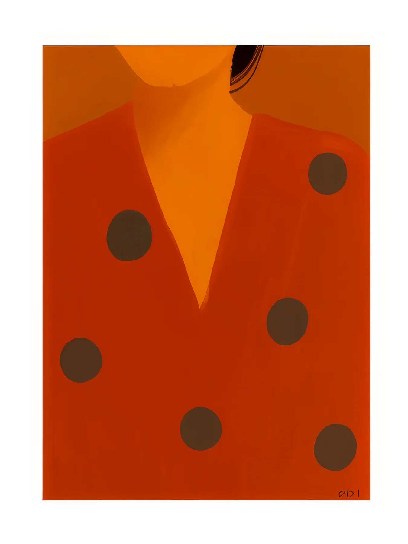Onlly poster, Orange and Rust Colour Blocks: Large abstract orange, rust and brown shapes form a bold warm composition.