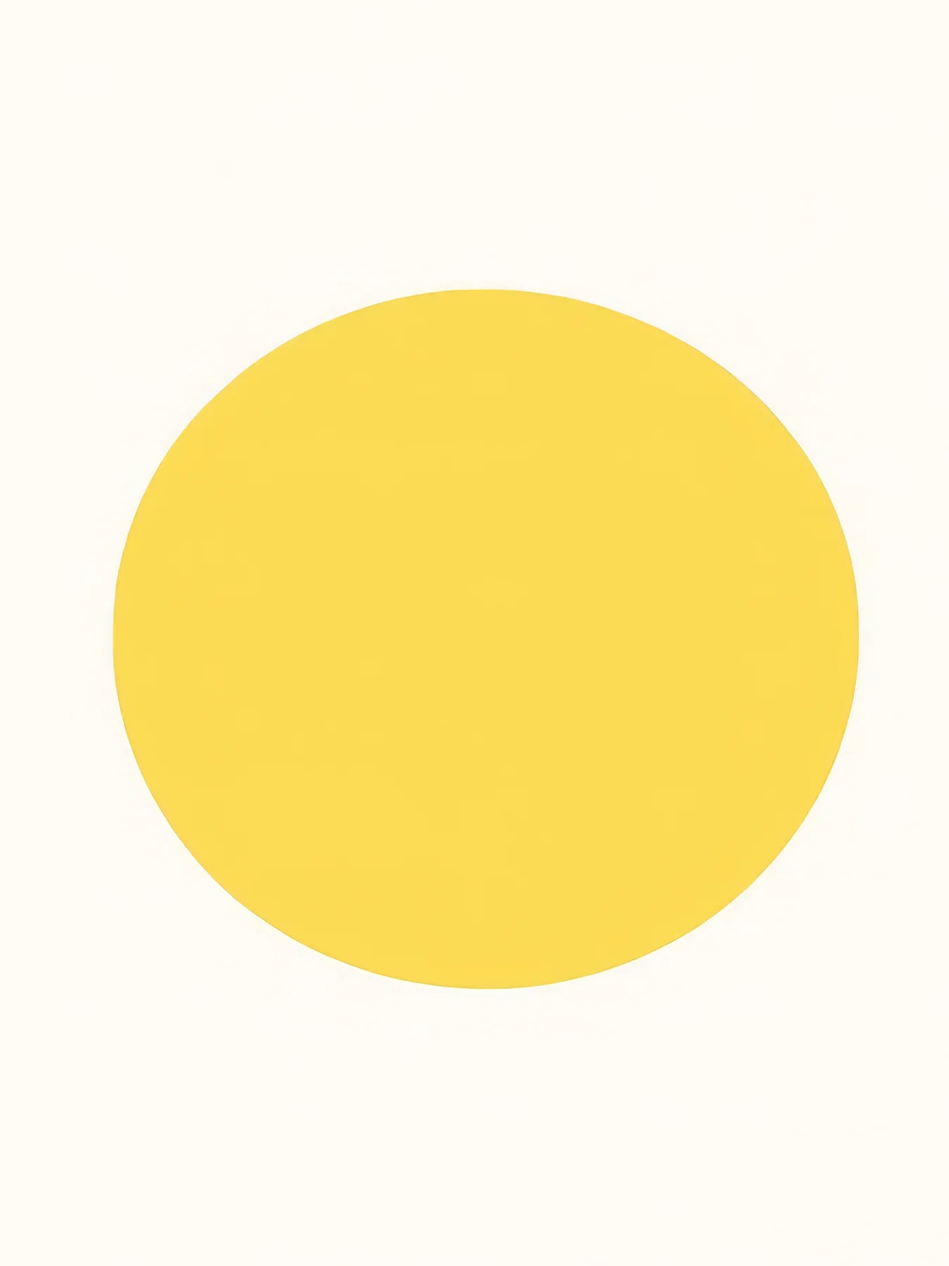Onlly poster, Golden Sun Circle: A bright yellow circle is centred on a clean ivory field.