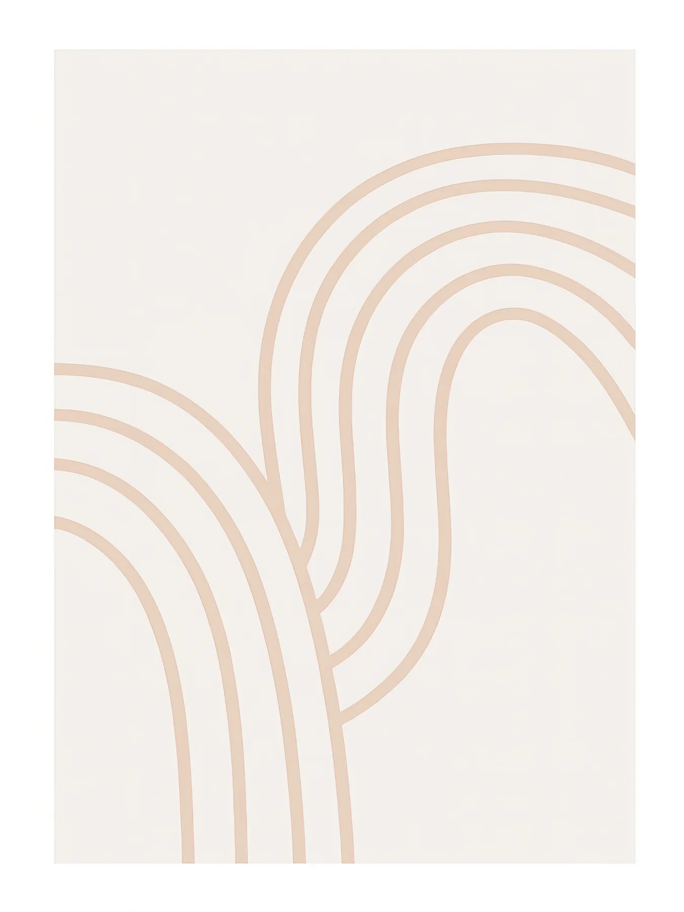 Onlly poster, Pale Arches and Fine Lines: Fine peach lines create a sequence of airy arches across cream.