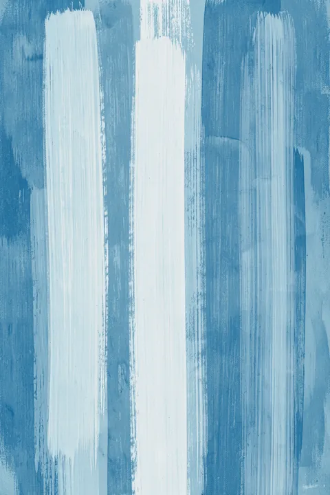 Blue With Vertical Brushstrokes. Broad vertical brushstrokes in layered blue and white run down a pale background.
