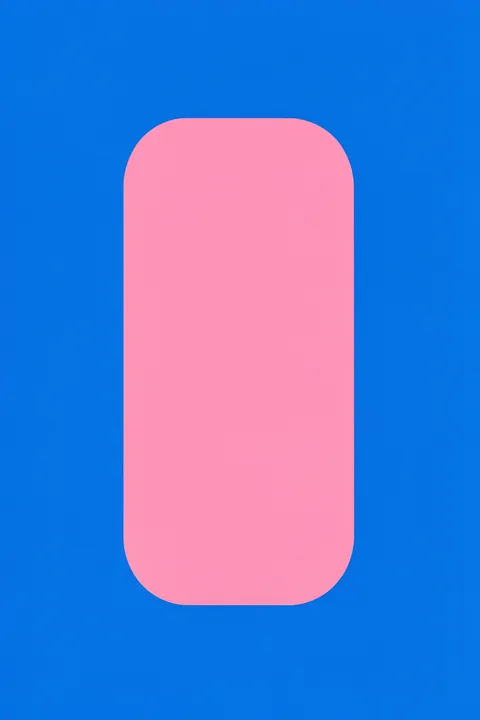 Uplifting Progress Message. A large rounded pink rectangle floats in the center of a vivid blue field.