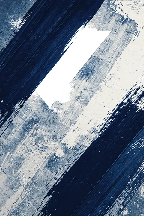 Royal Set 2. Broad diagonal navy and white brushstrokes cross a textured blue-gray background.