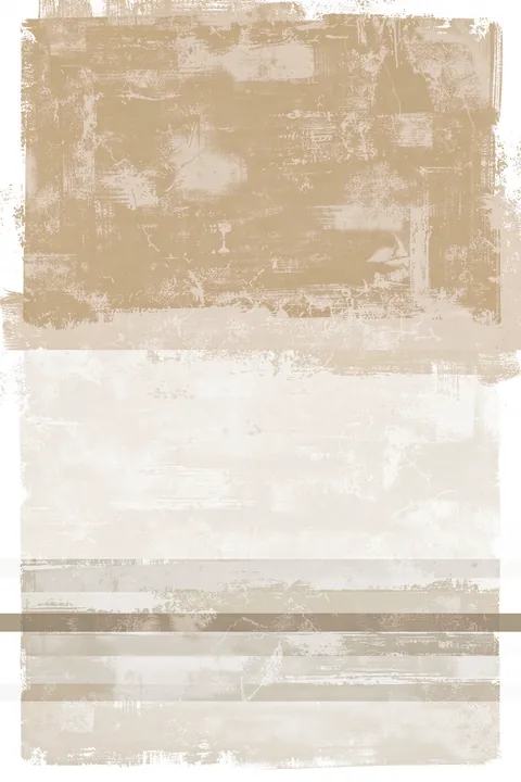 Soft Abstract Layers. Broad translucent-looking beige and taupe brush bands overlap across a white background.