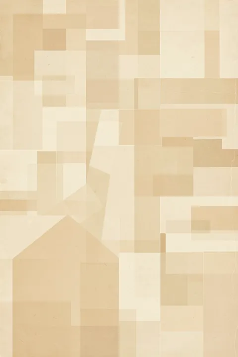 Soft Geometric Abstract. Soft-edged cream and tan rectangles overlap in a quiet geometric grid.