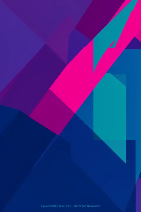 Vibrant Abstract Blue Shapes. Angular planes in vivid magenta, cyan, violet, and deep blue overlap across the composition.