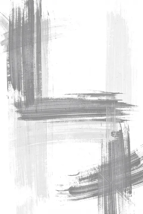 Soft White Brushstrokes. Broad, soft grey brushstrokes cross and overlap across a mostly white abstract composition.