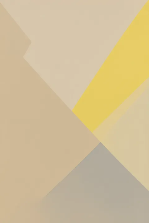 Modern Abstract Geometry. Large overlapping beige, cream, yellow and grey geometric planes form an abstract composition.