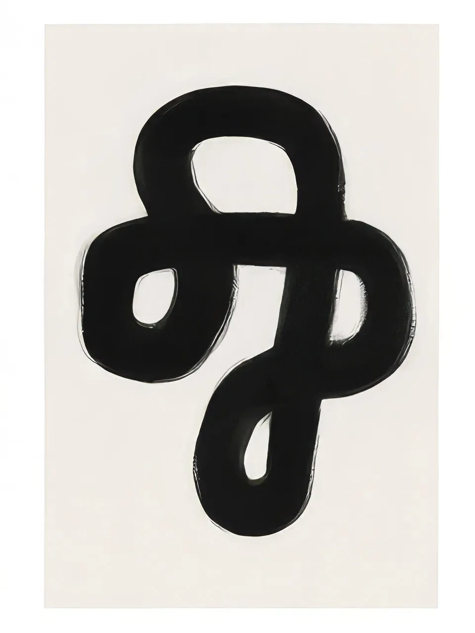 Onlly poster, Black Looping Form: A bold black continuous loop is centred on pale cream.