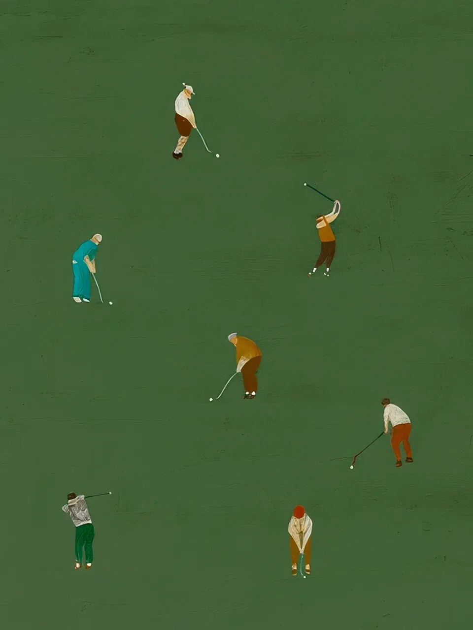Onlly poster, Players on a Green Field: Small figures are spaced across a deep green field in a distant game scene.