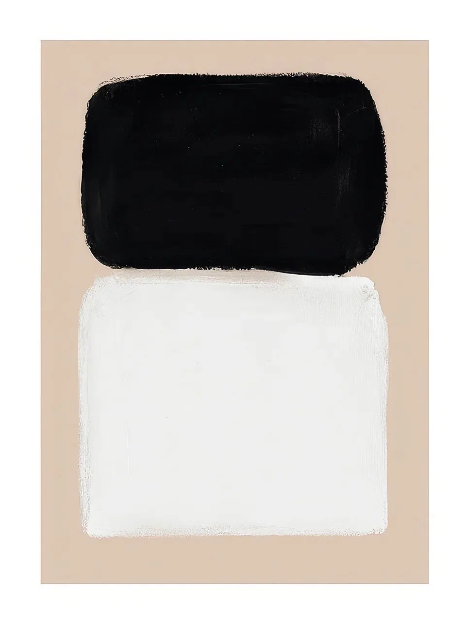 Onlly poster, Black and White Blocks: A dark upper rectangle and pale lower panel create a simple two-part composition.