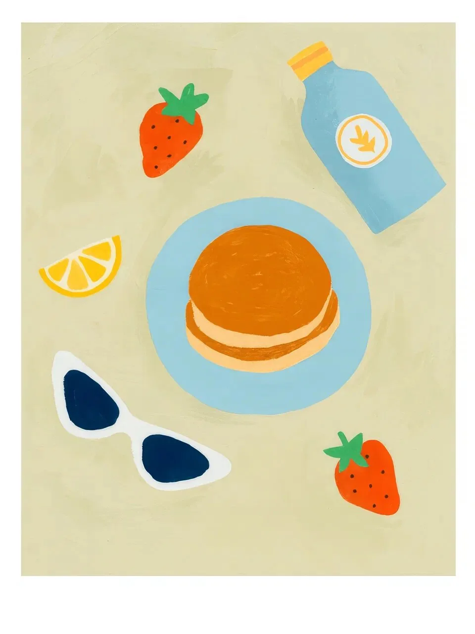 Onlly poster, Breakfast with Citrus and Tea: Tea, citrus and small breakfast dishes form an airy overhead arrangement.
