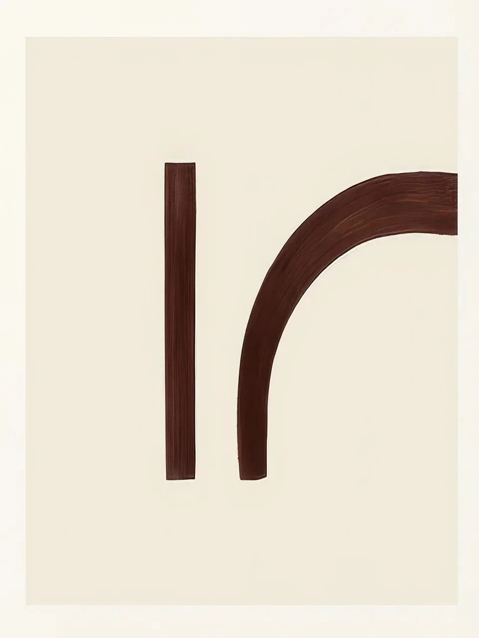 Onlly poster, Minimal Brown Letterform: A dark brown curved letter-like mark sits on a clean pale ground.