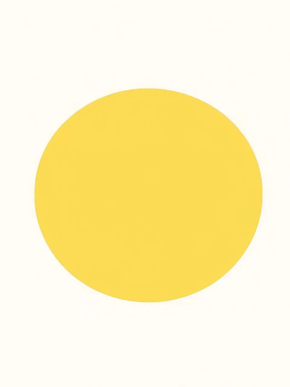 Onlly poster, Golden Sun Circle: A bright yellow circle is centred on a clean ivory field.