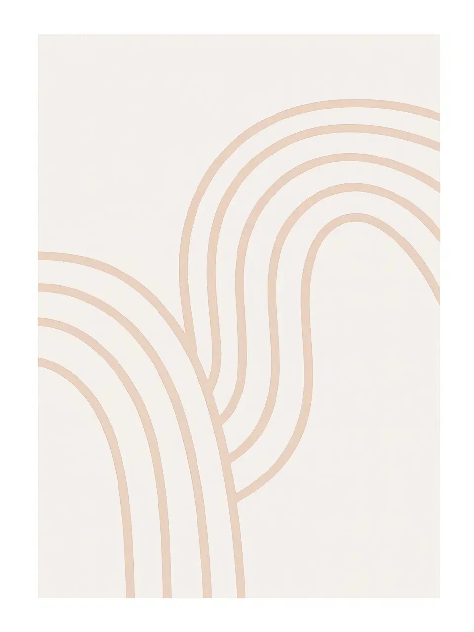 Onlly poster, Pale Arches and Fine Lines: Fine peach lines create a sequence of airy arches across cream.